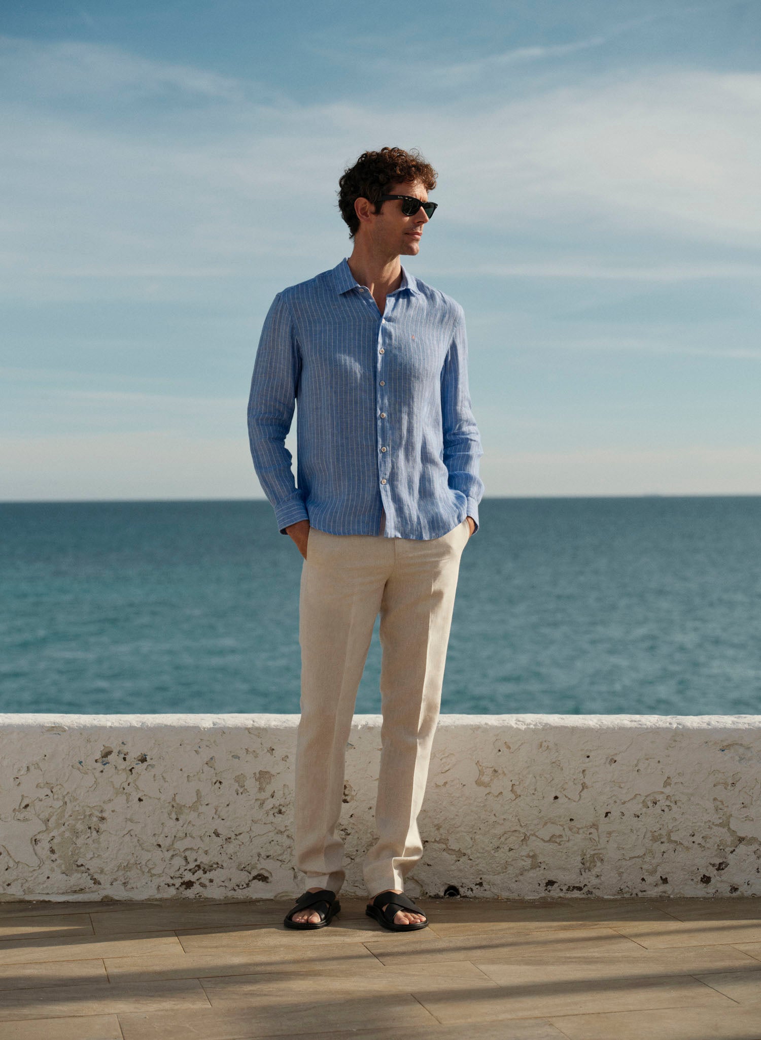 Pantalón Básico 100% Lino Slim Fit Natural
