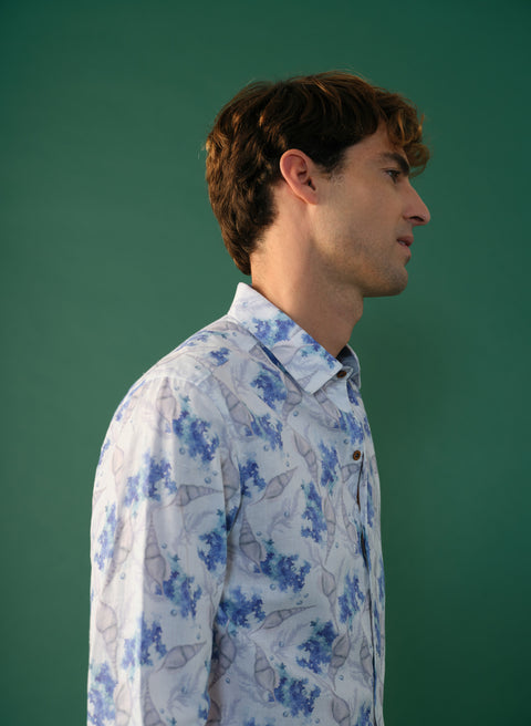 Camisa estampada 100% Lino Buck Bluzarga