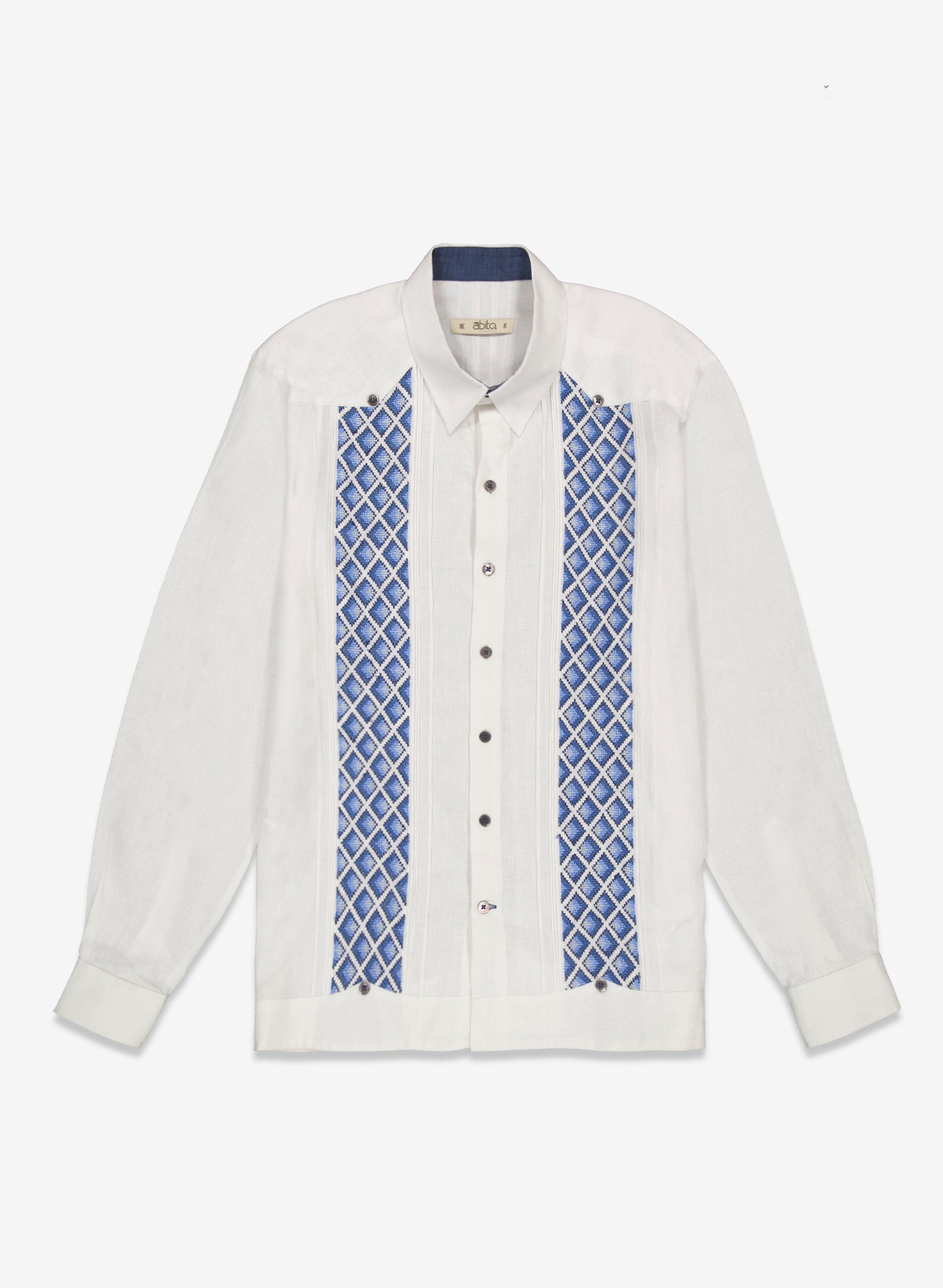Guayabera 100% Lino Horus Azul