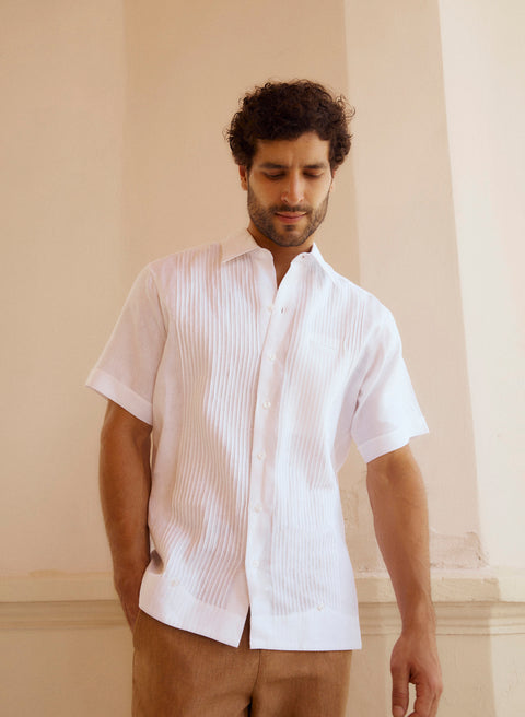 Guayabera manga corta 100% Lino Presidencial