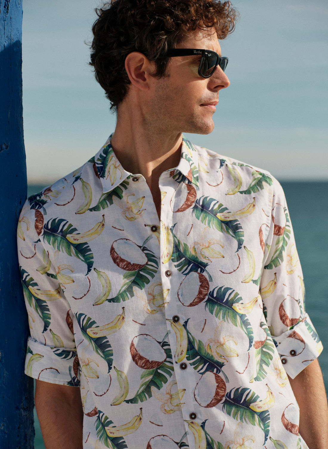 Camisa estampada 100% Lino Buck Coconana