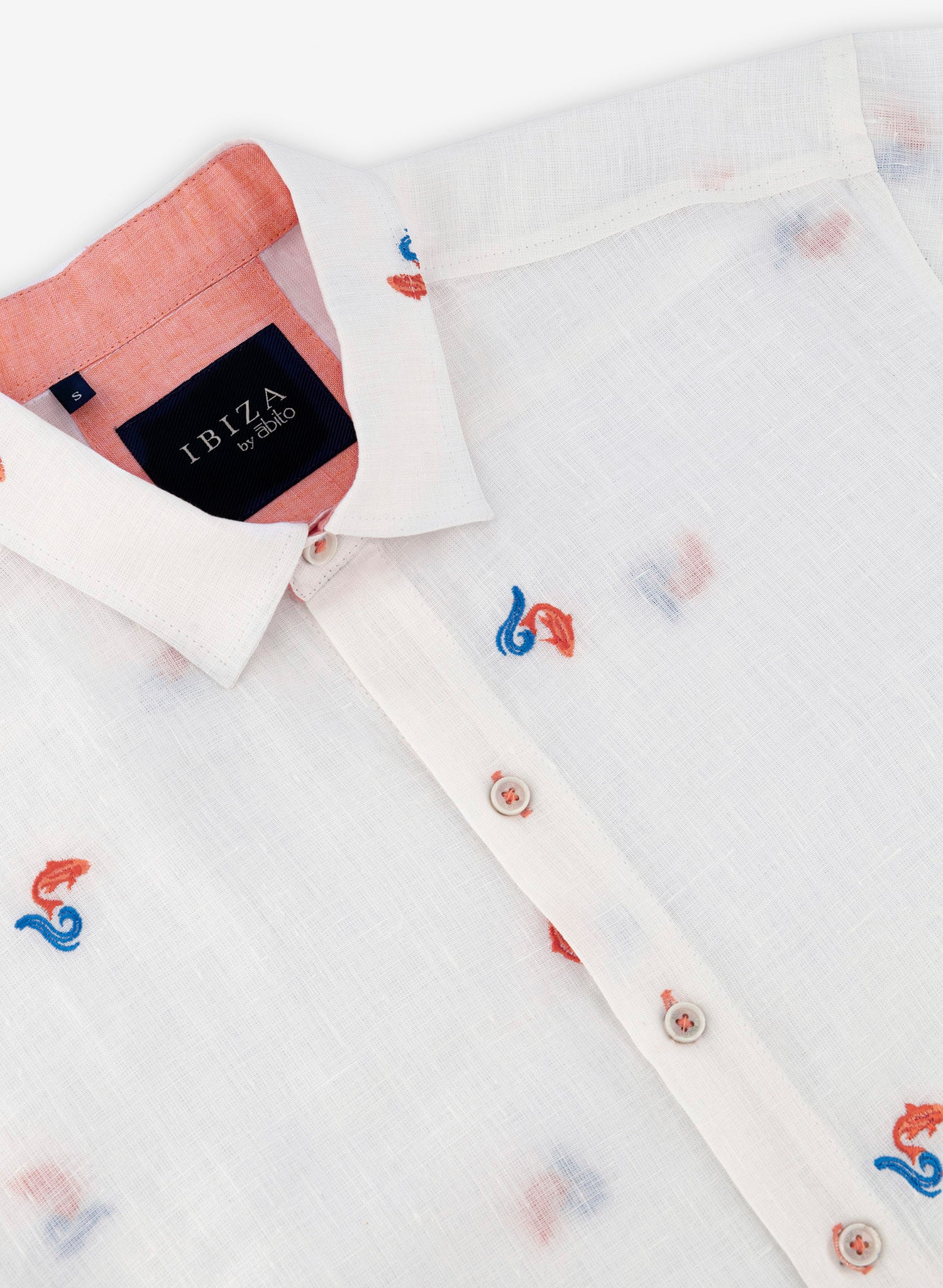 Camisa manga corta 100% Lino Mia Nerka