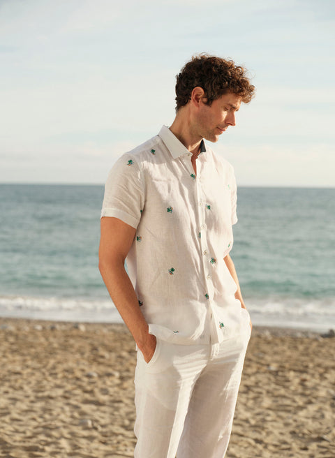 Camisa manga corta 100% Lino Mia Mahahual