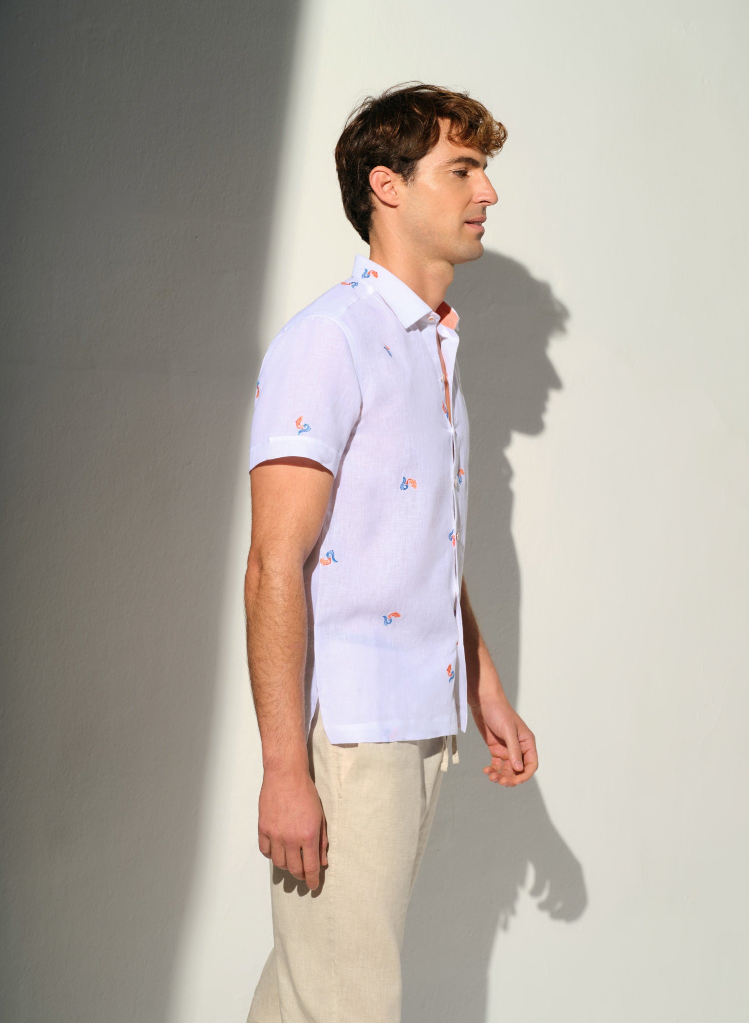 Camisa manga corta 100% Lino Mia Nerka