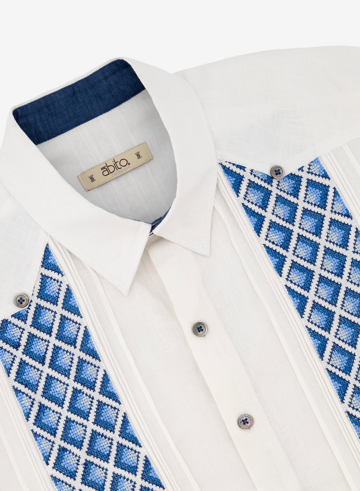 Guayabera 100% Lino Horus Azul