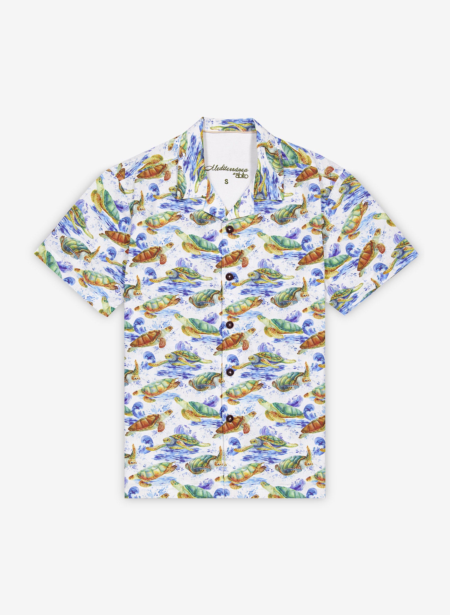 Camisa manga corta Tropical 100% Lino Samy
