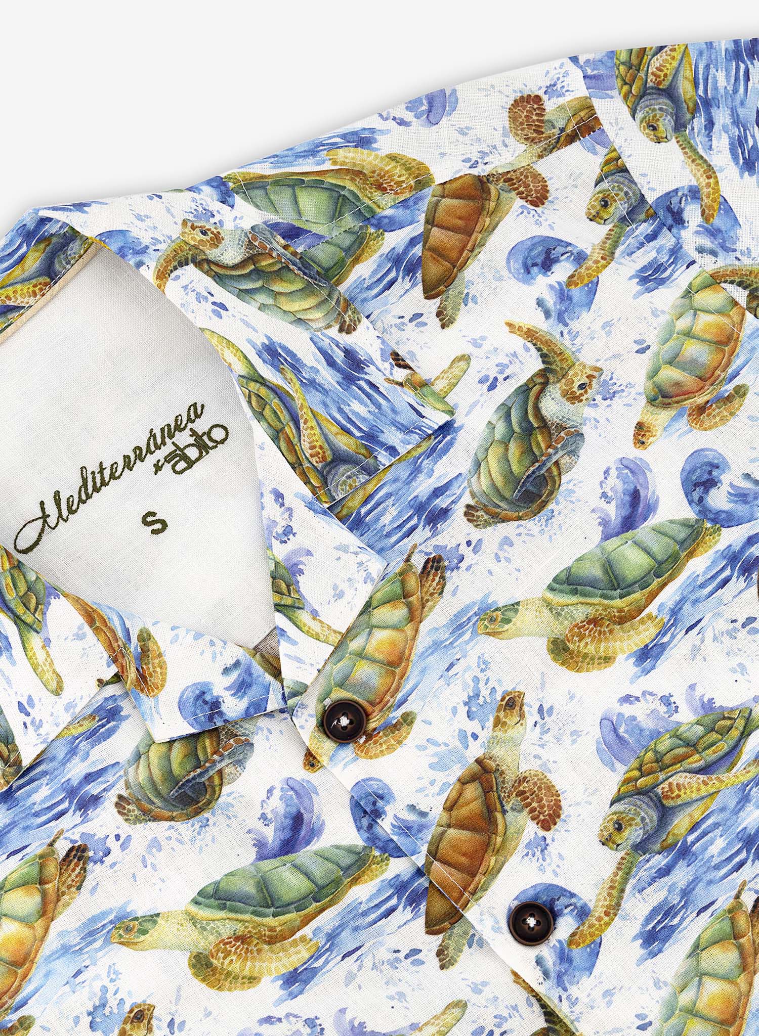 Camisa manga corta Tropical 100% Lino Samy