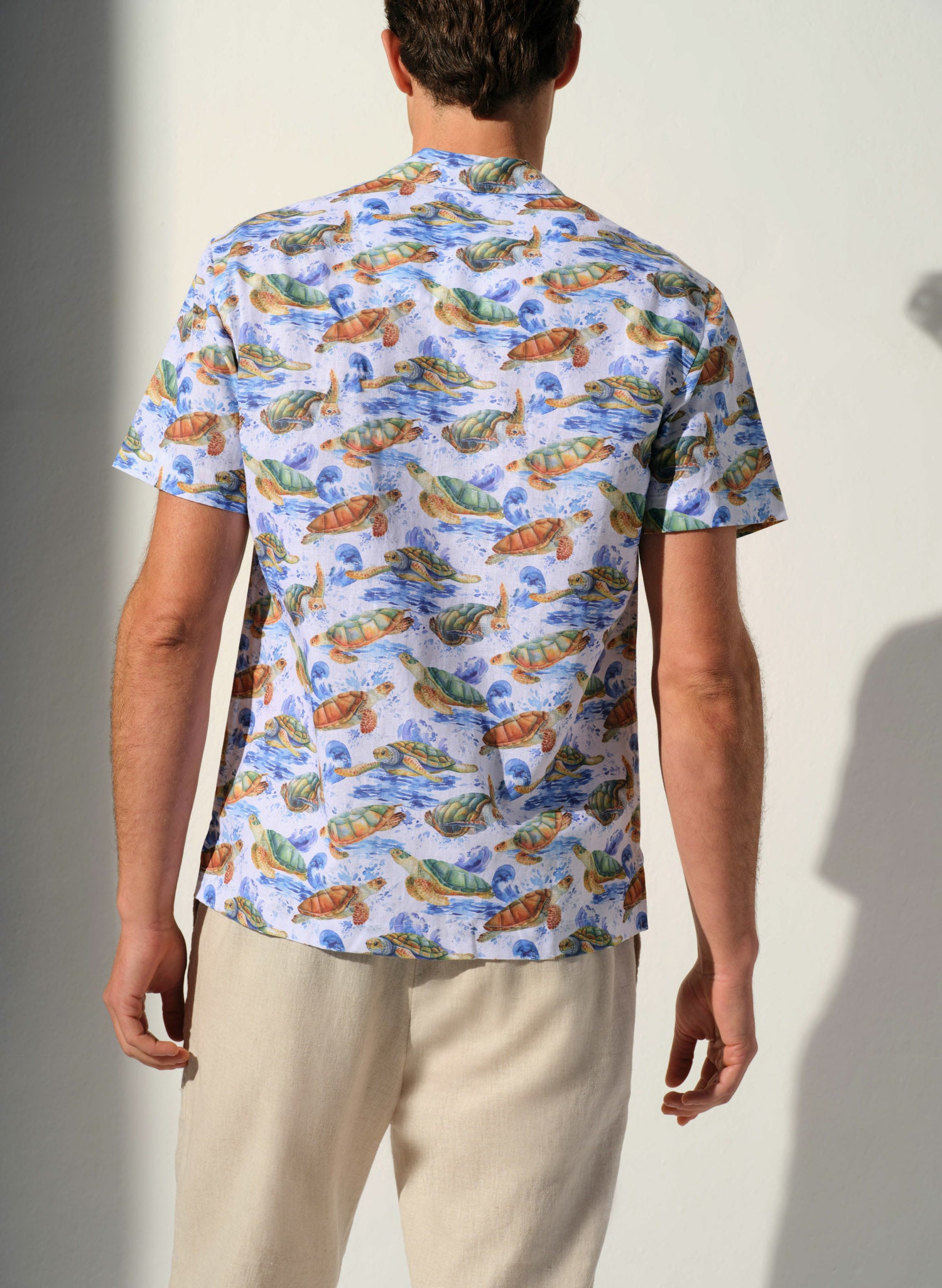 Camisa manga corta Tropical 100% Lino Samy