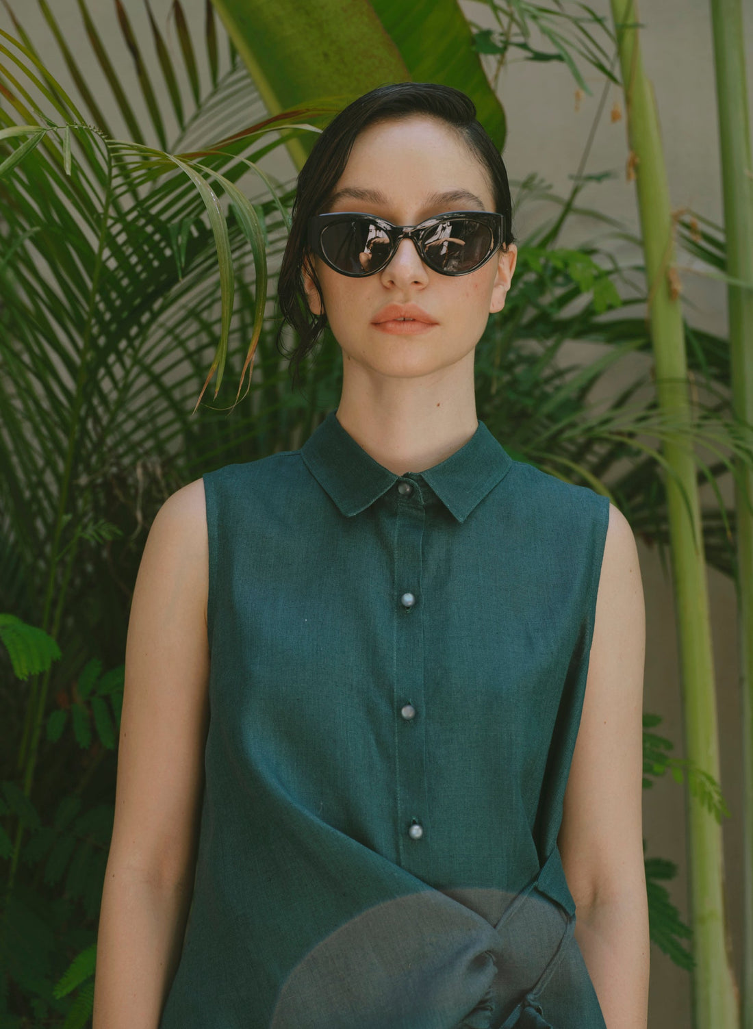 Blusa Asimetrica Lino Algodón Elessir