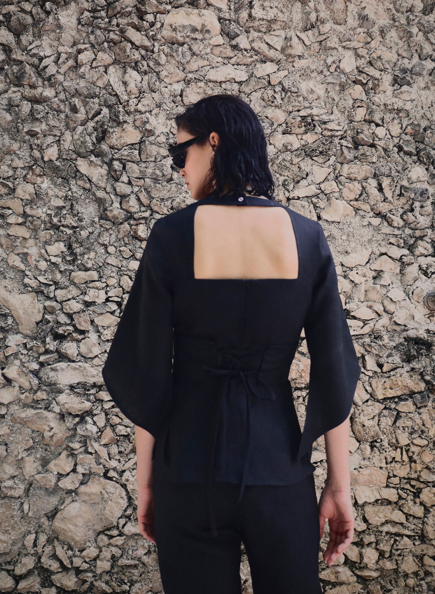 Blusa manga Tres Cuartos 100% Lino Acuario