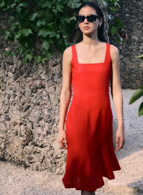 Vestido corto 100% Lino Macropodus