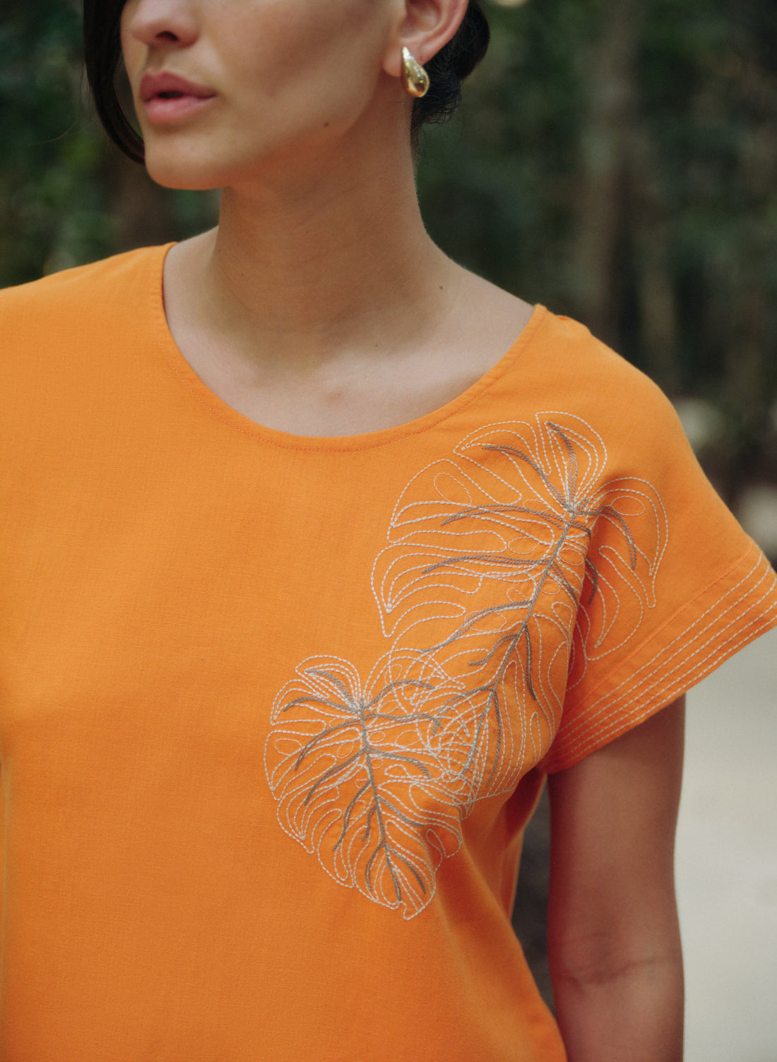 Blusa Manga corta Lino Algodón Aralia