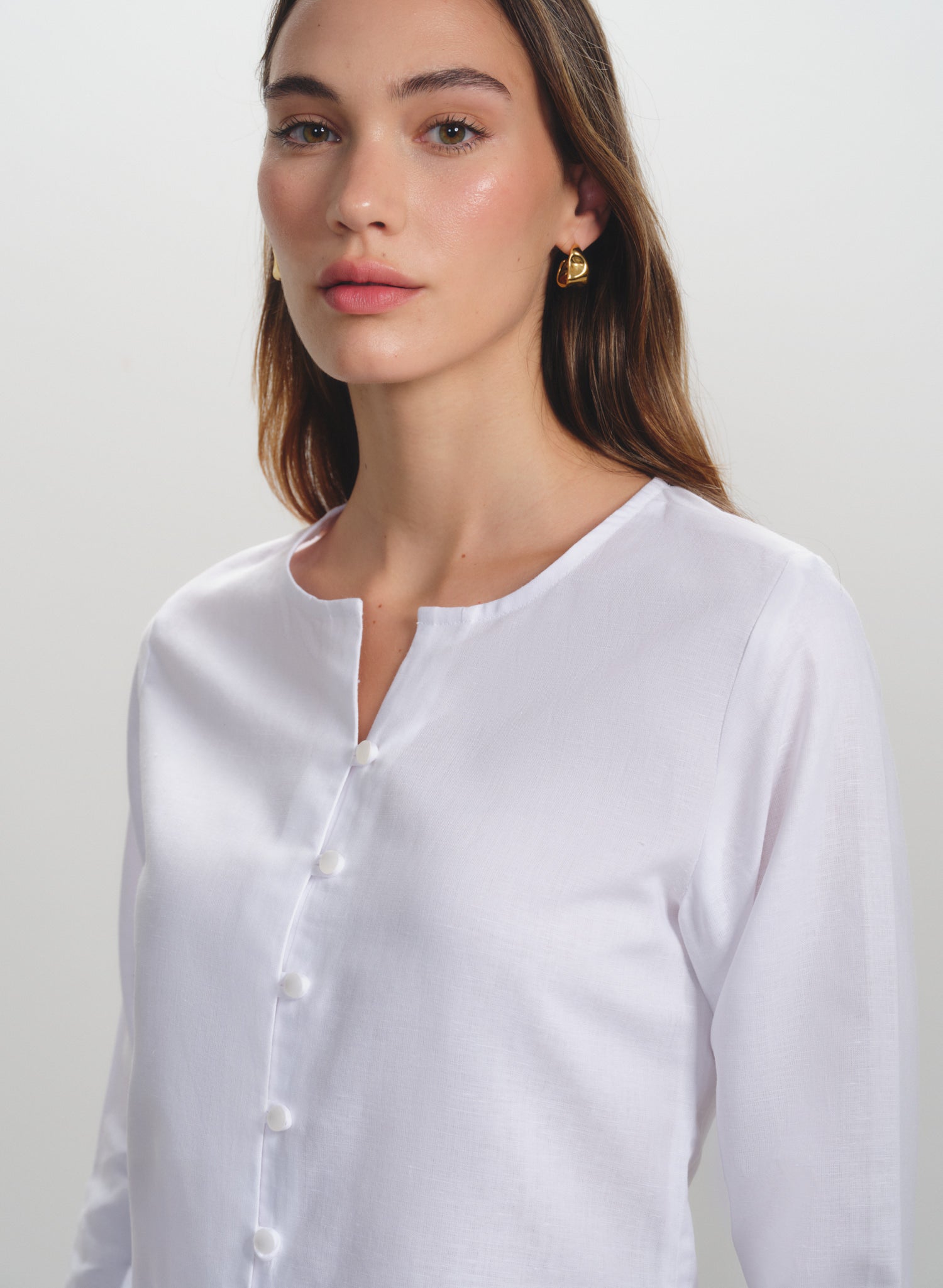 Blusa manga larga 100% Lino Aurora