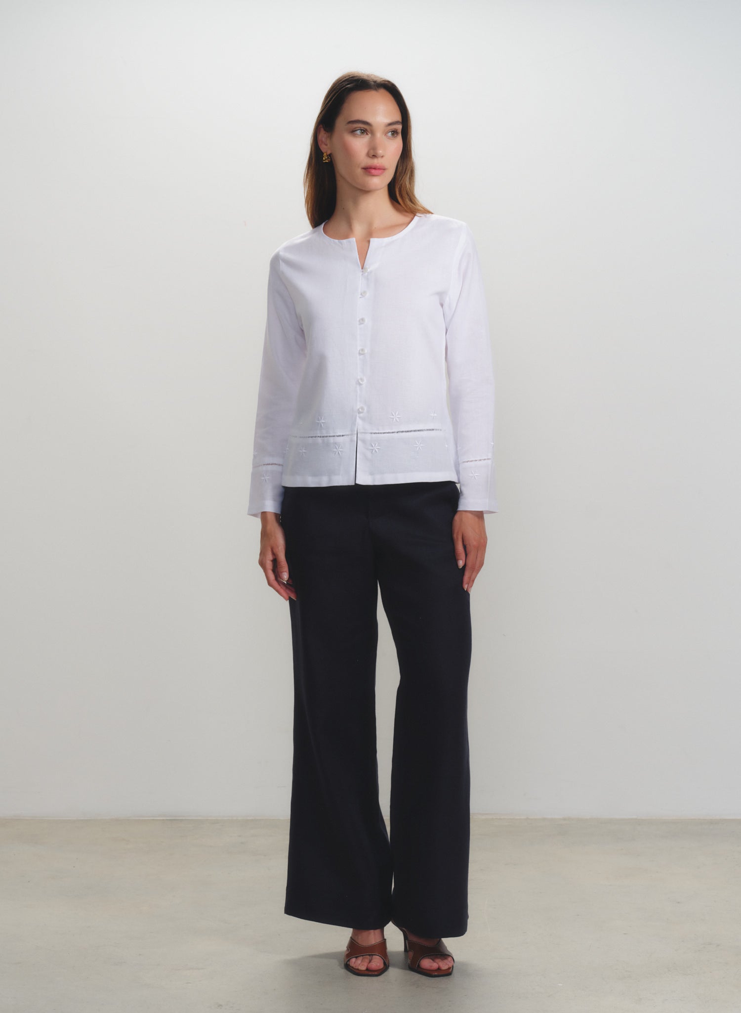 Blusa manga larga 100% Lino Aurora