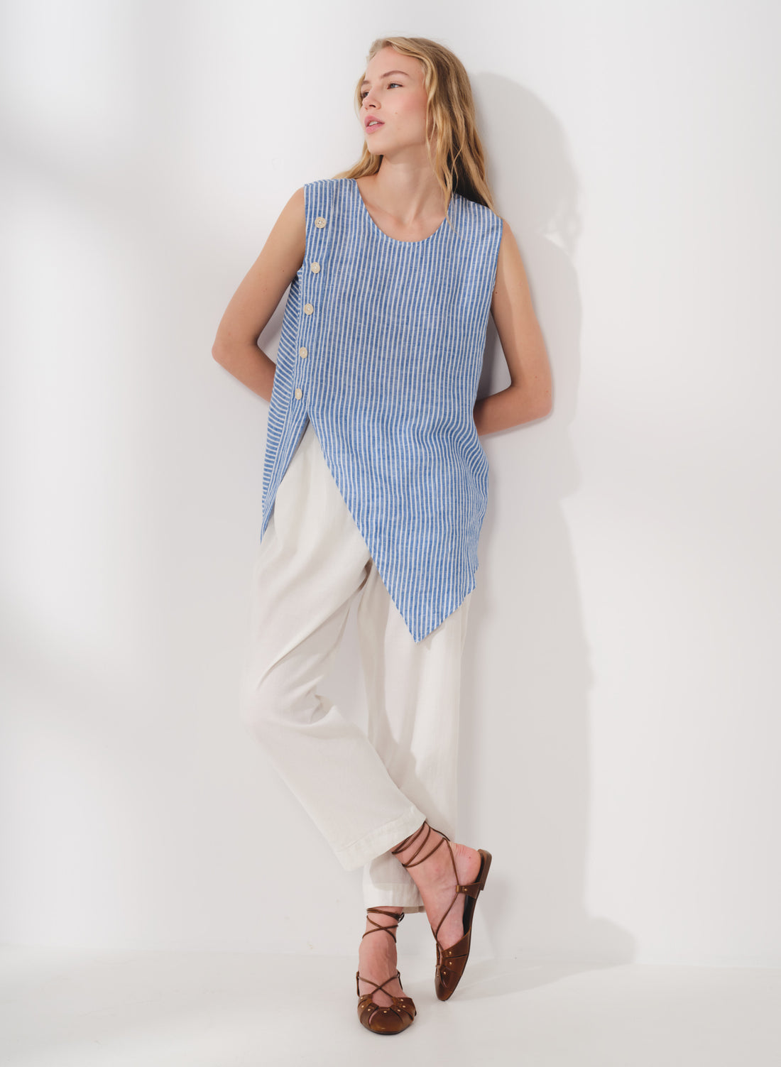 Blusa sin mangas 100% Lino Avy