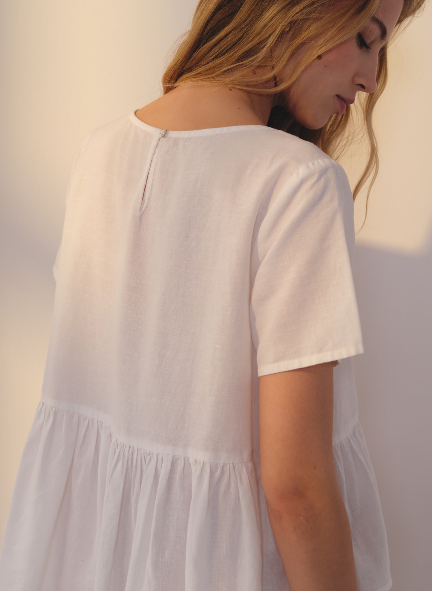 Blusa manga corta Lino Algodón Dary