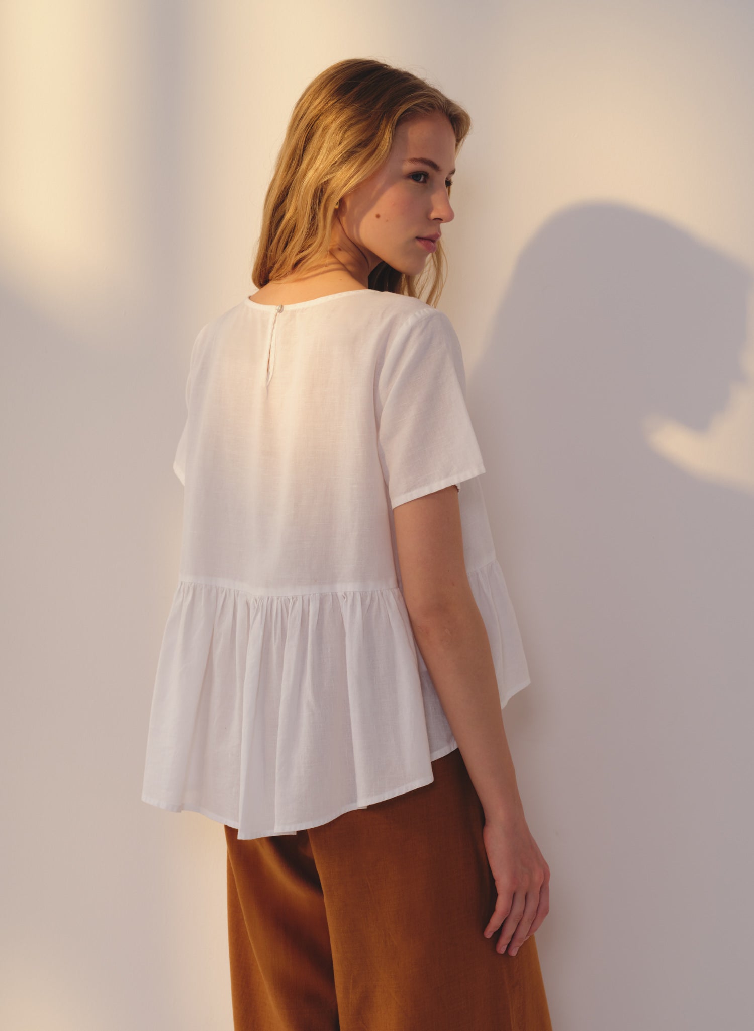 Blusa manga corta Lino Algodón Dary