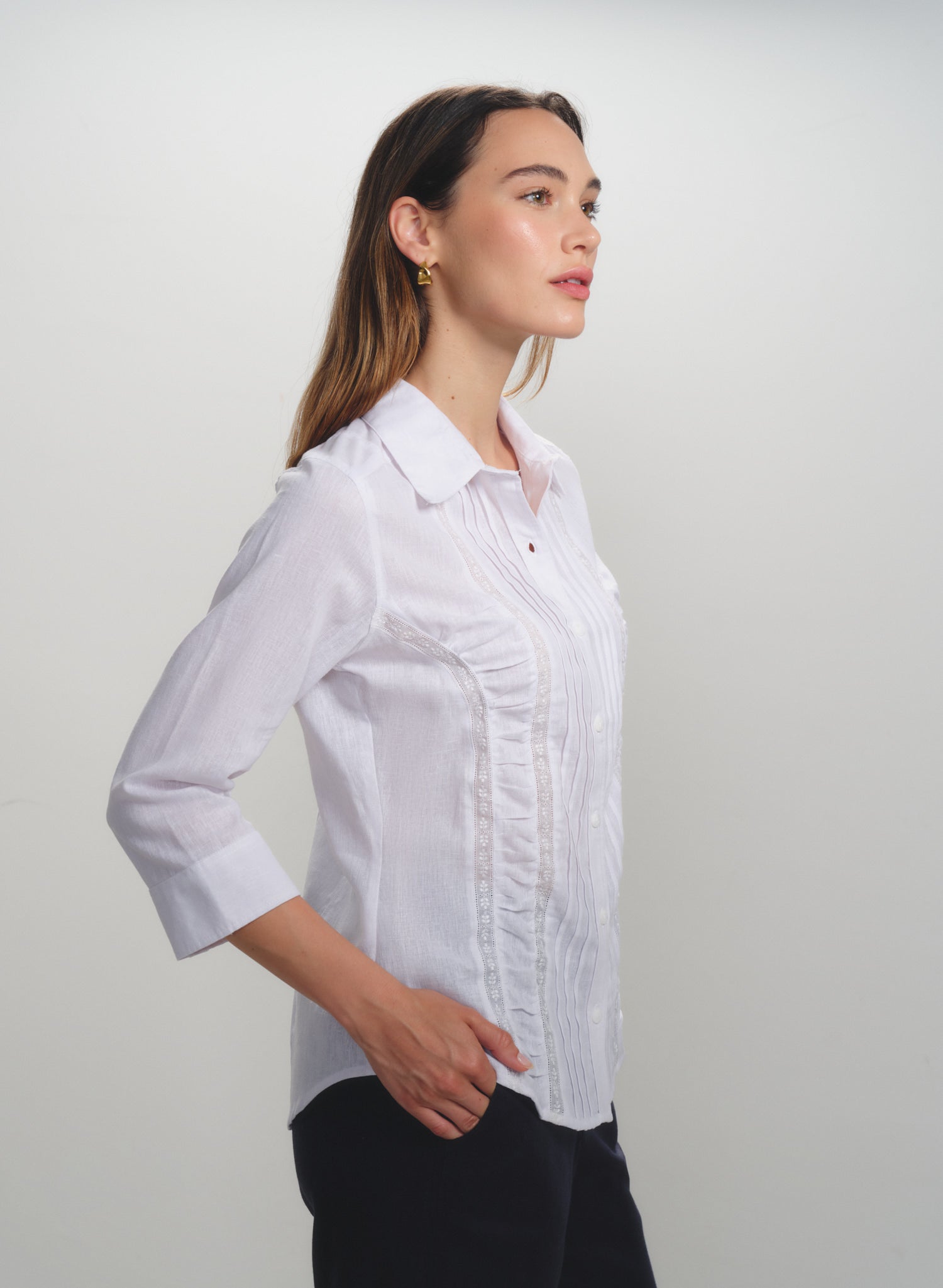 Blusa manga 3/4 100% Lino Donna