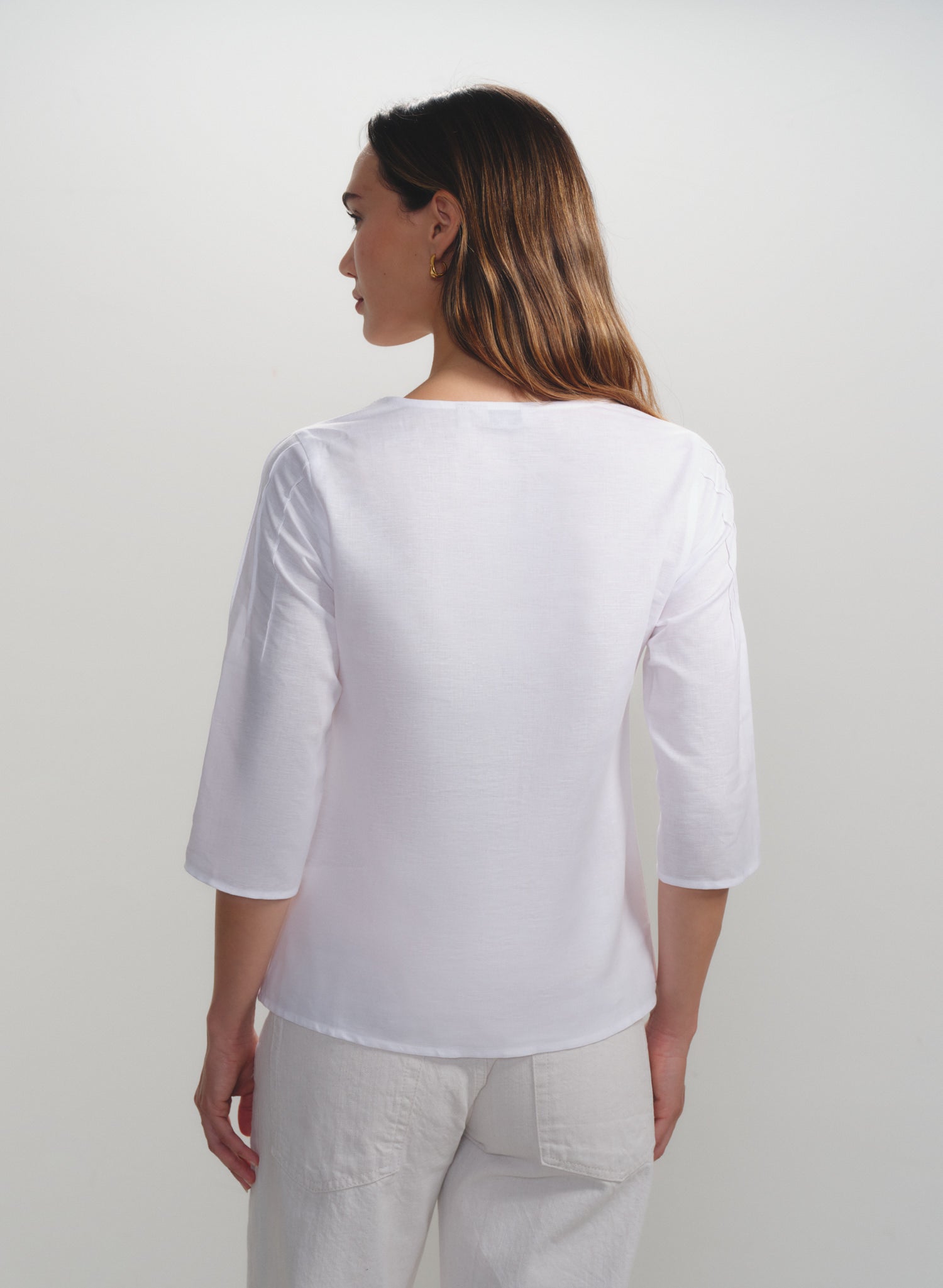 Blusa manga 3/4 100% lino jiguani