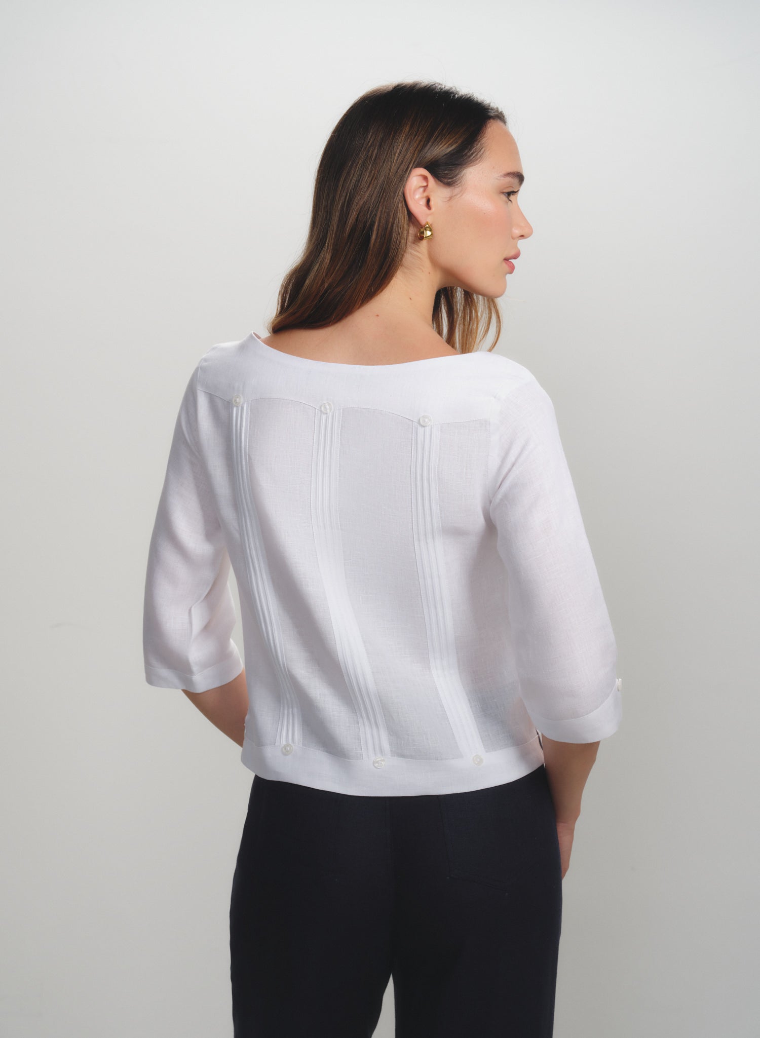 Blusa Guayabera 100% Lino Sandra