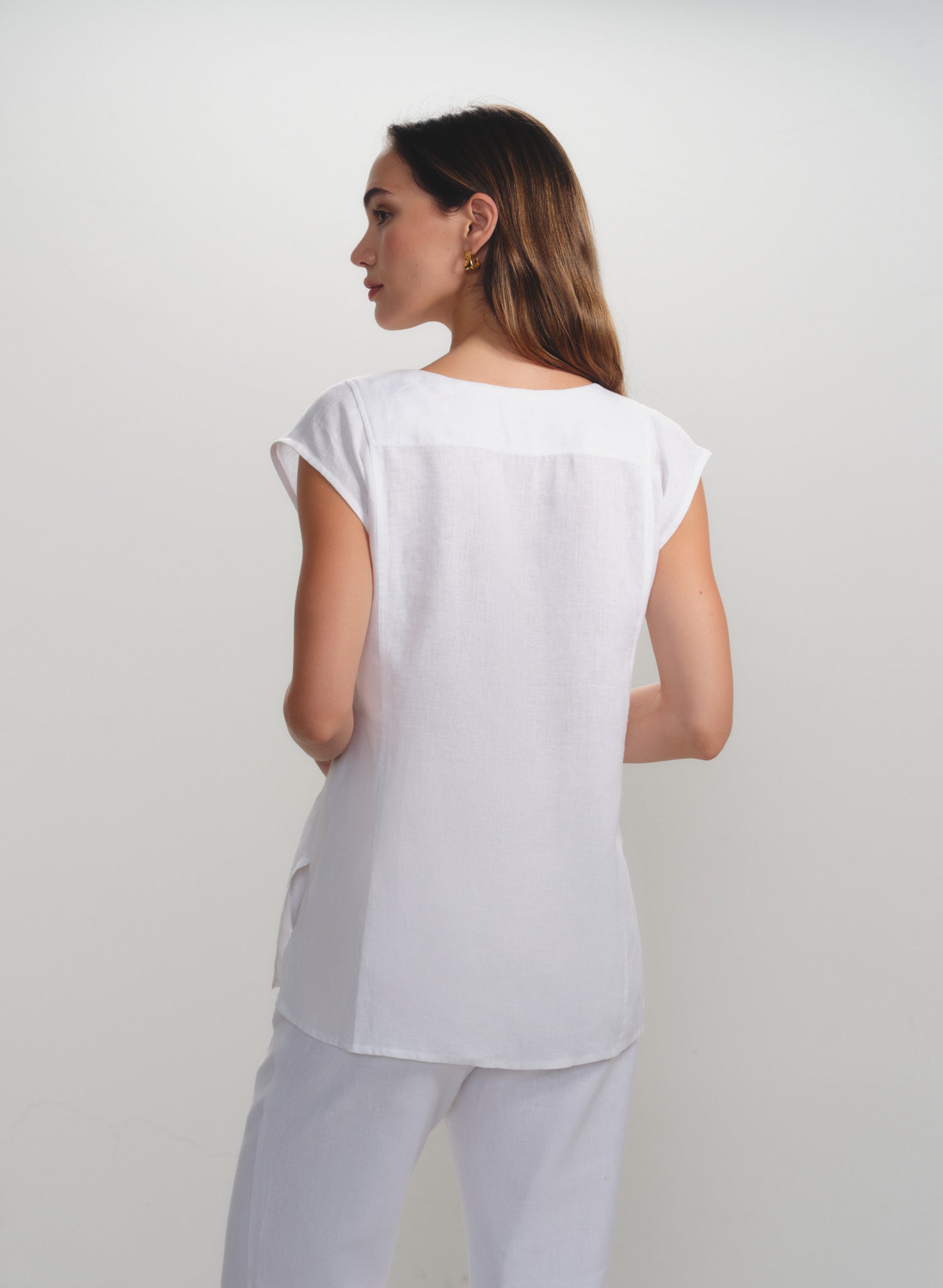 Blusa sin mangas 100% Lino Yue