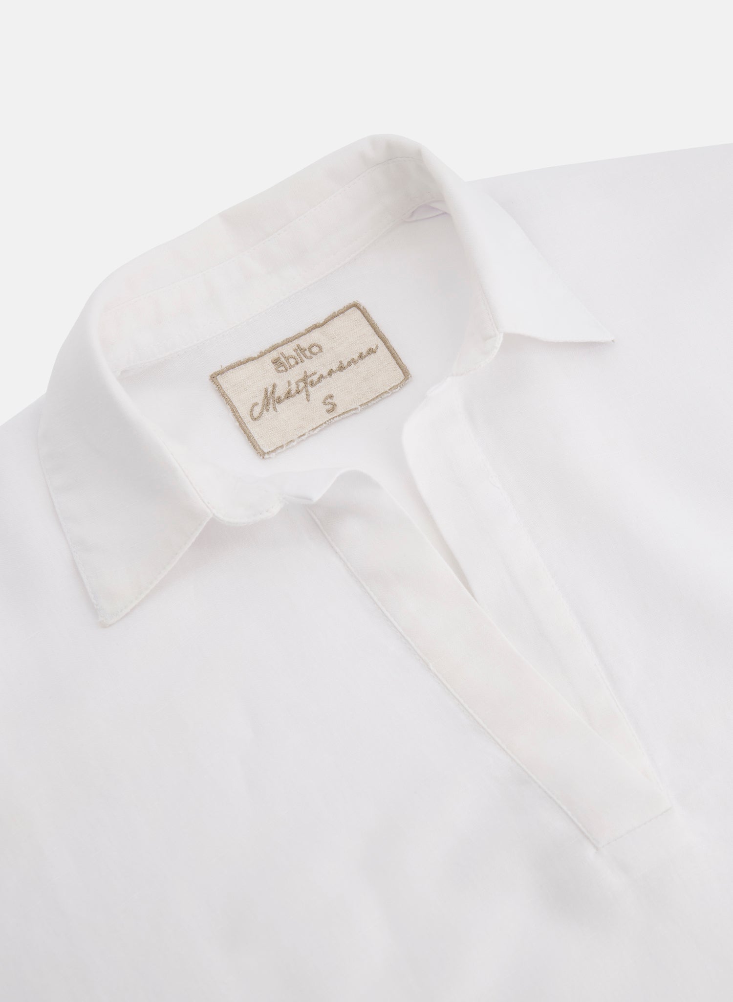 Blusa con cuello camisero Lino Algodón Bomla