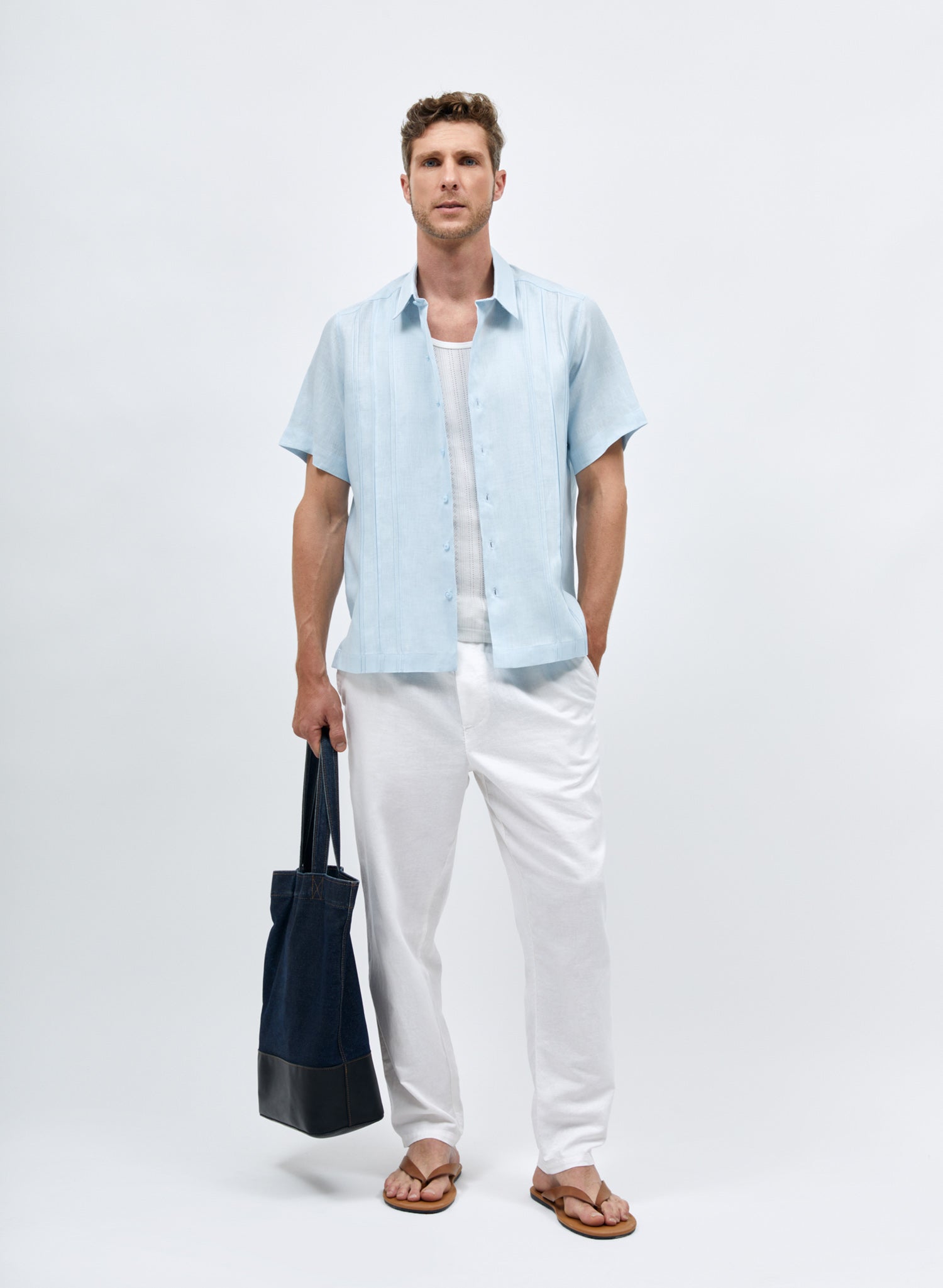 Guayabera manga corta Lino Algodón Boris