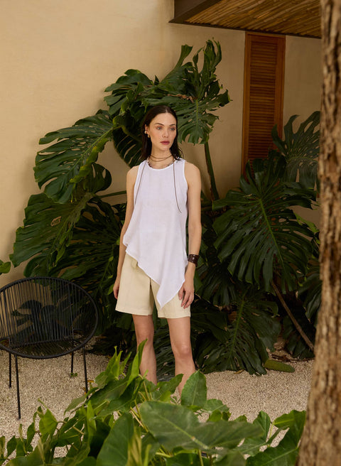Short Dama 100% Lino Juno