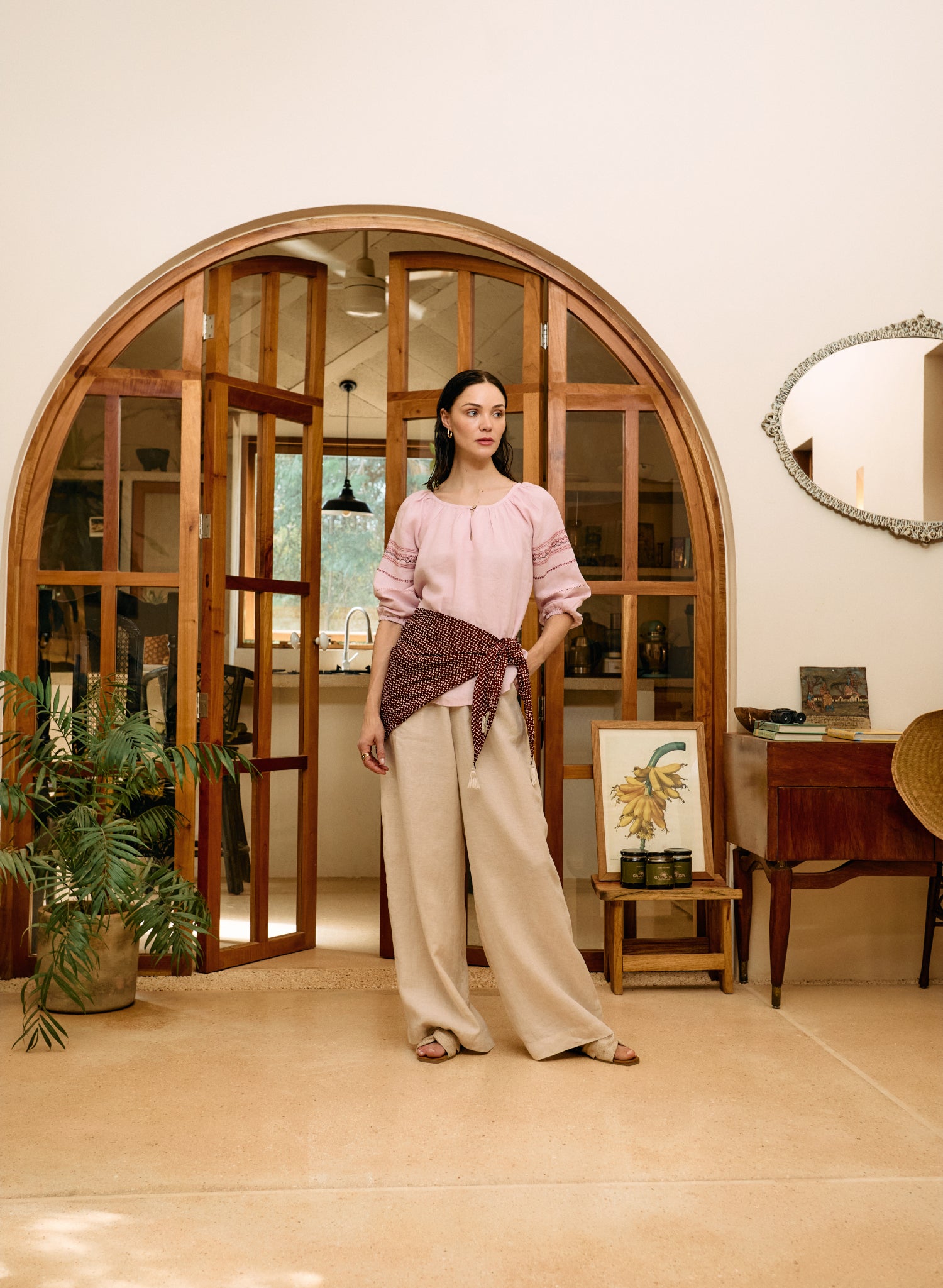 Blusa manga 3/4 100% Lino Ragistran