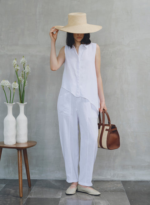 blusa camisera para mujer de lino principal cuerpo completo