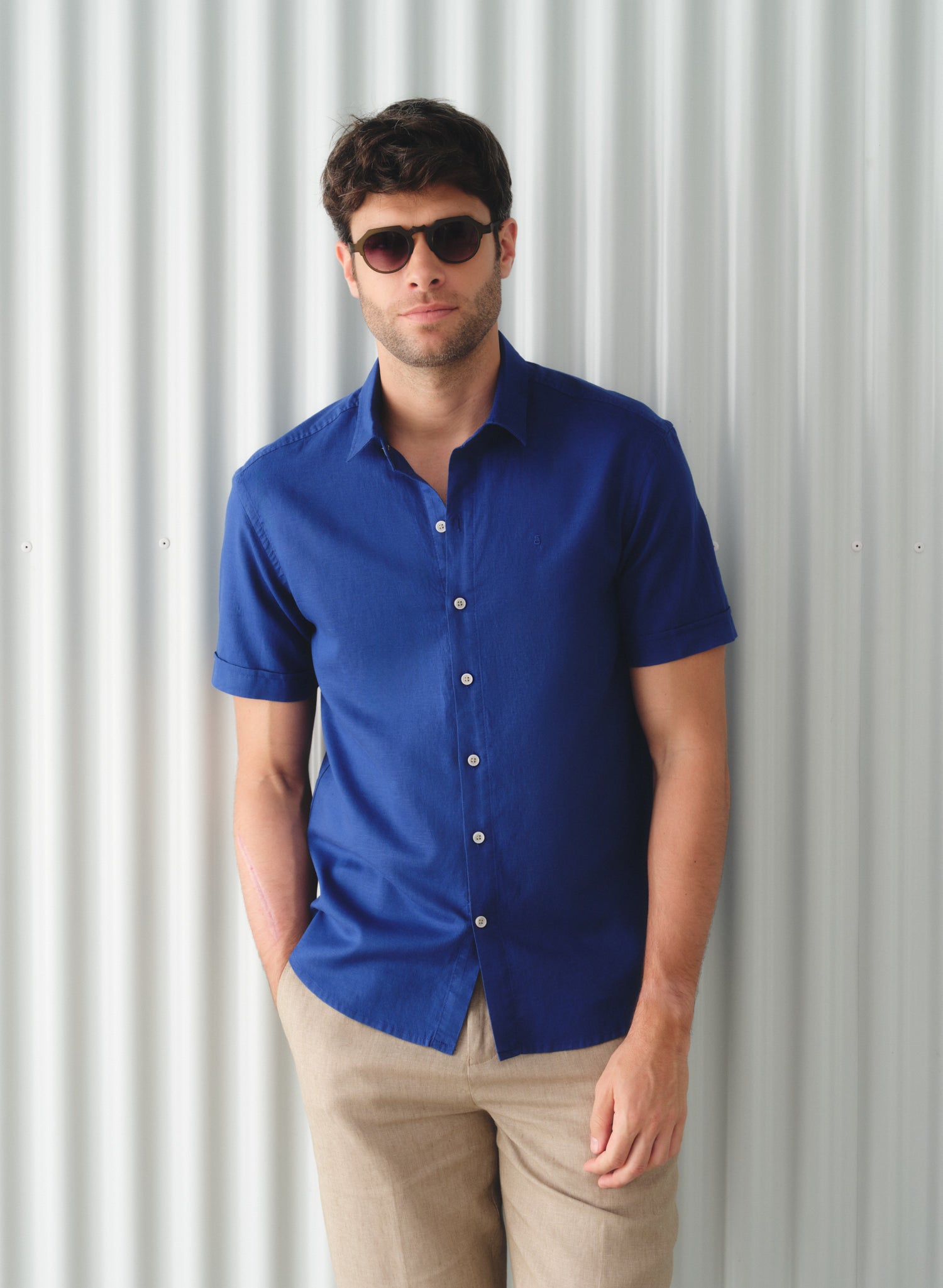 Camisa manga corta Lino Algodón Park