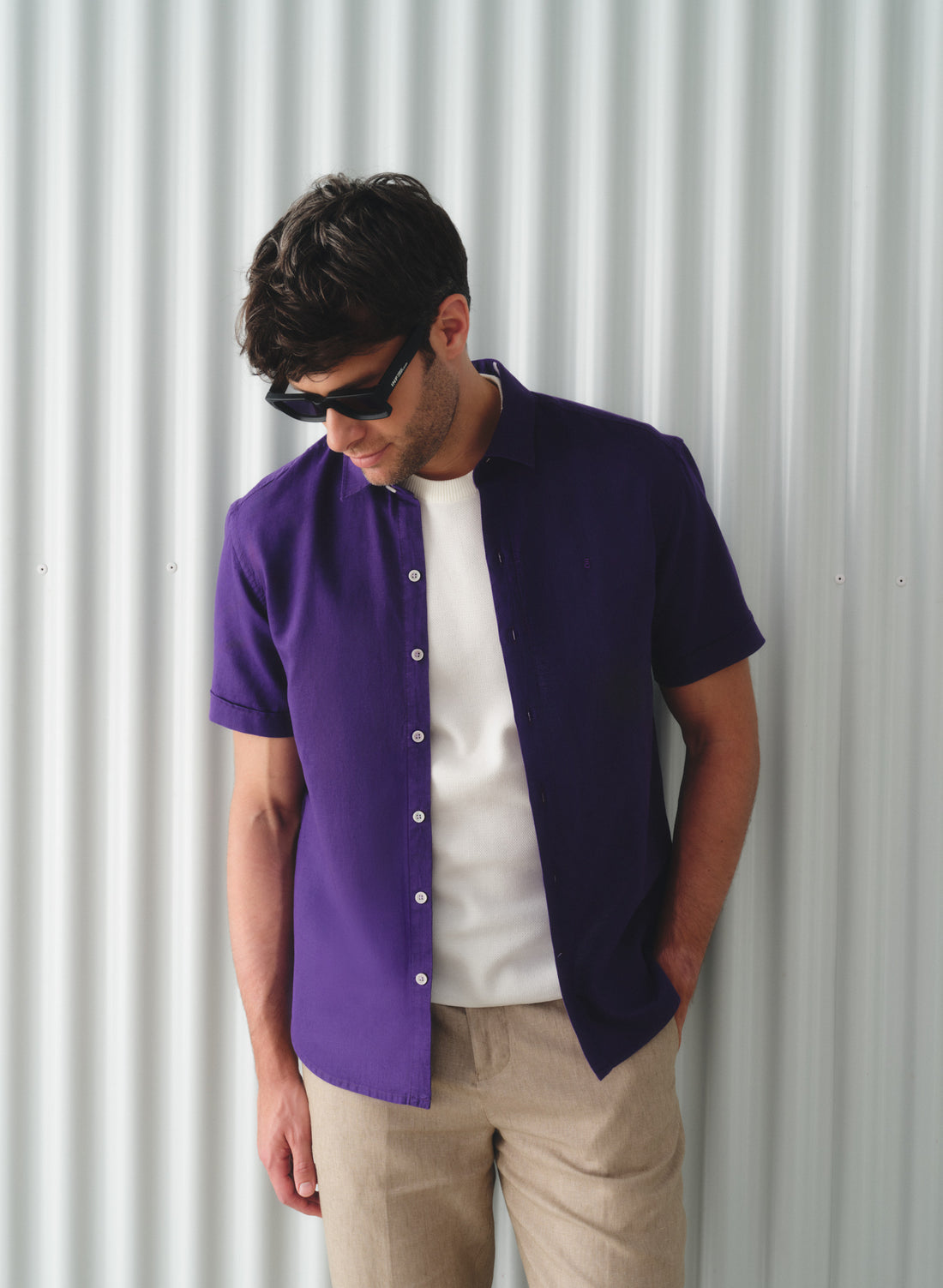 Camisa manga corta Lino Algodón Park