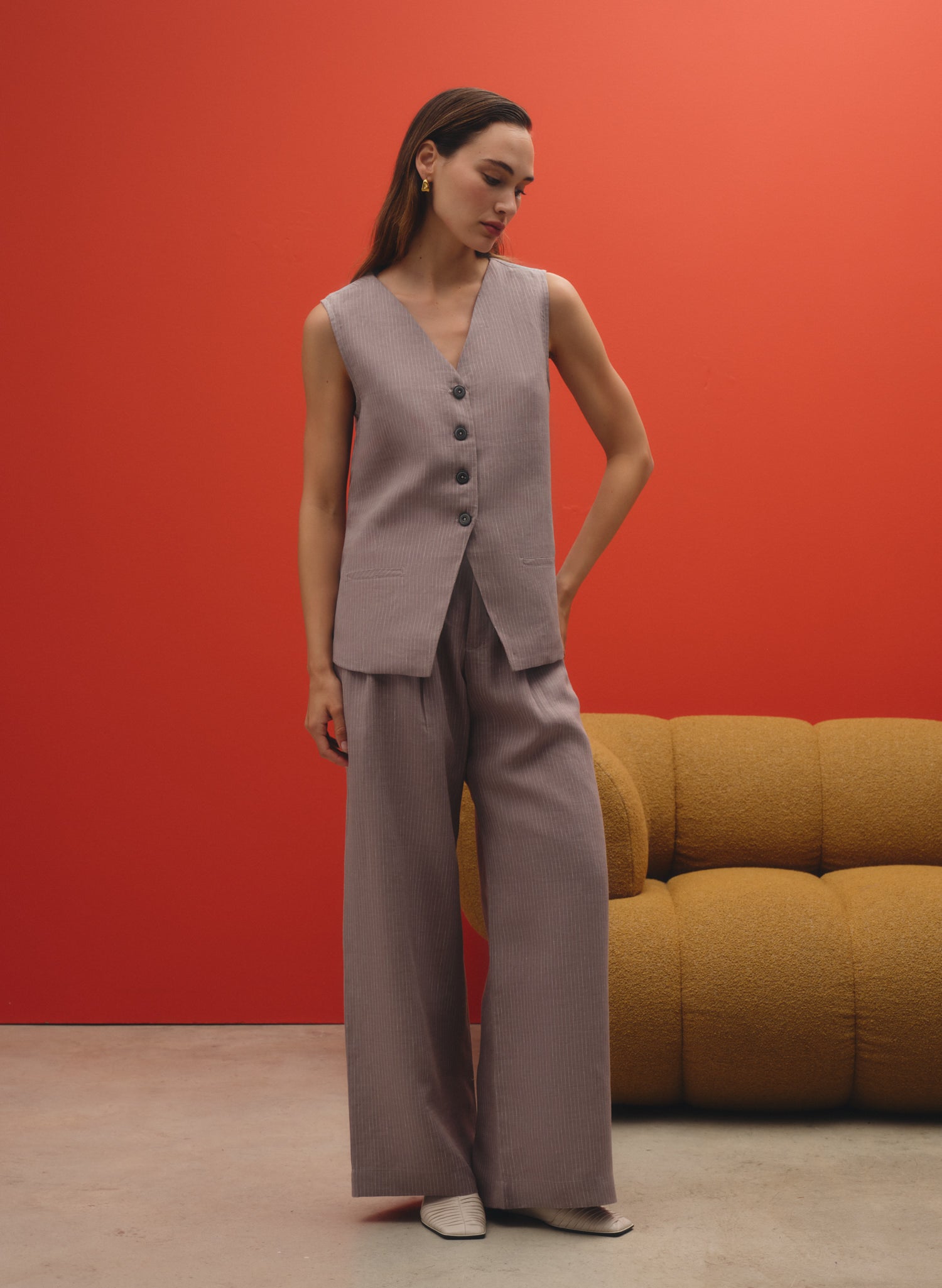 Chaleco 100% Lino Lunare