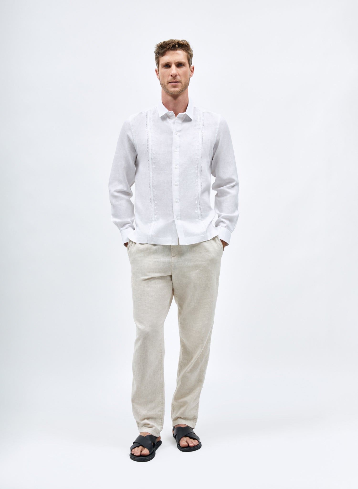 Guayabera manga larga Lino Algodón Cronus