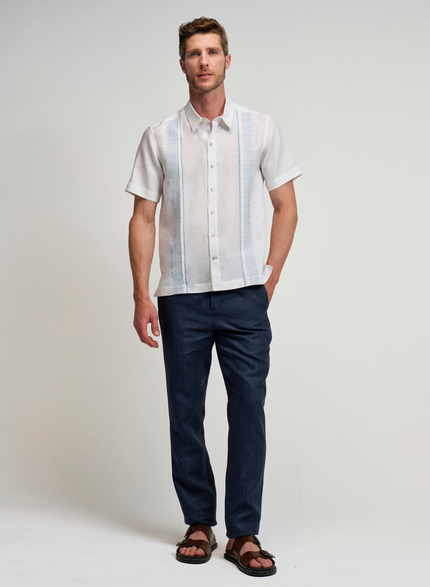 Guayabera Manga Corta 100% Lino Cachon