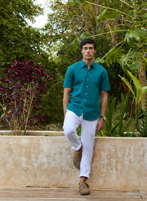 Camisa manga corta 100% Lino Park