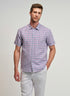  Camisa de cuadro de manga corta para hombre