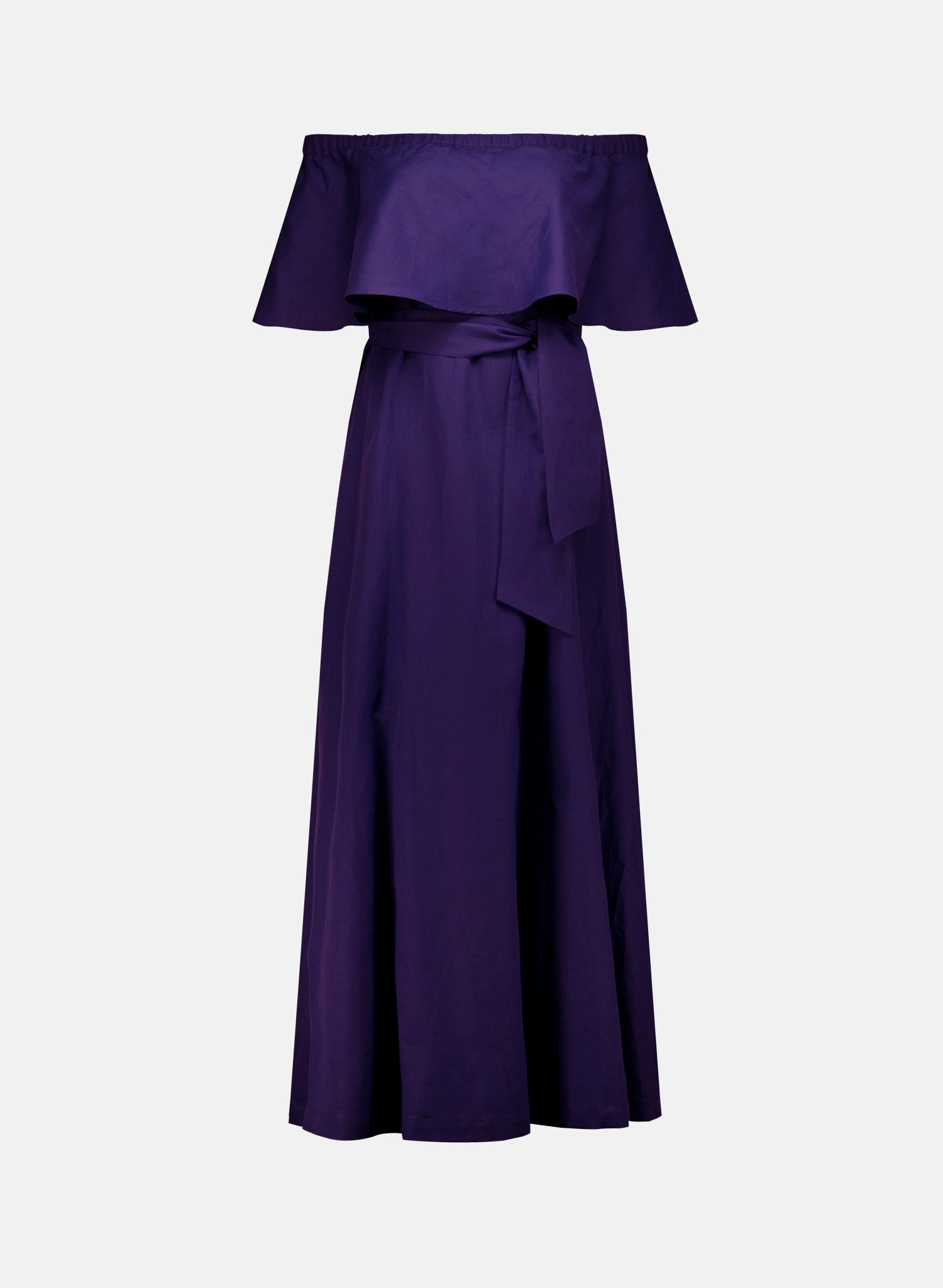 Vestido largo off shoulder 100% Lino Diane