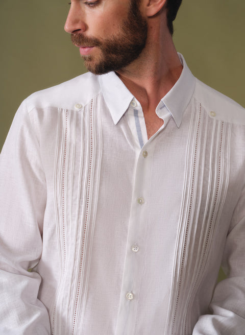 Guayabera manga larga 100% Lino Condao