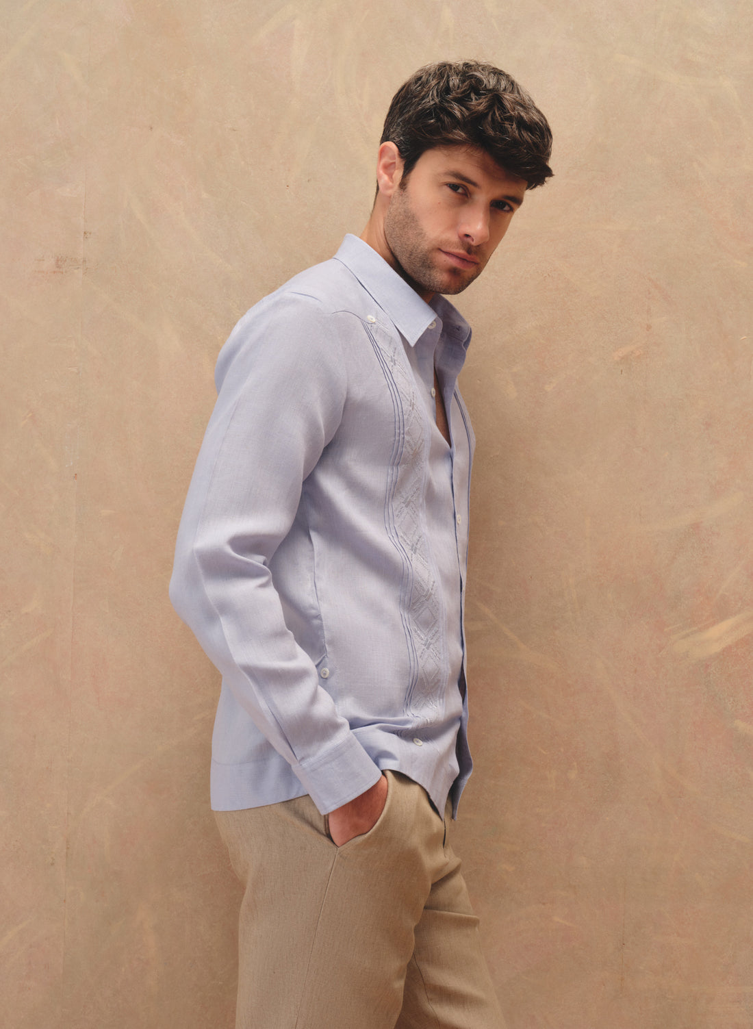 Guayabera manga larga 100% Lino Jean