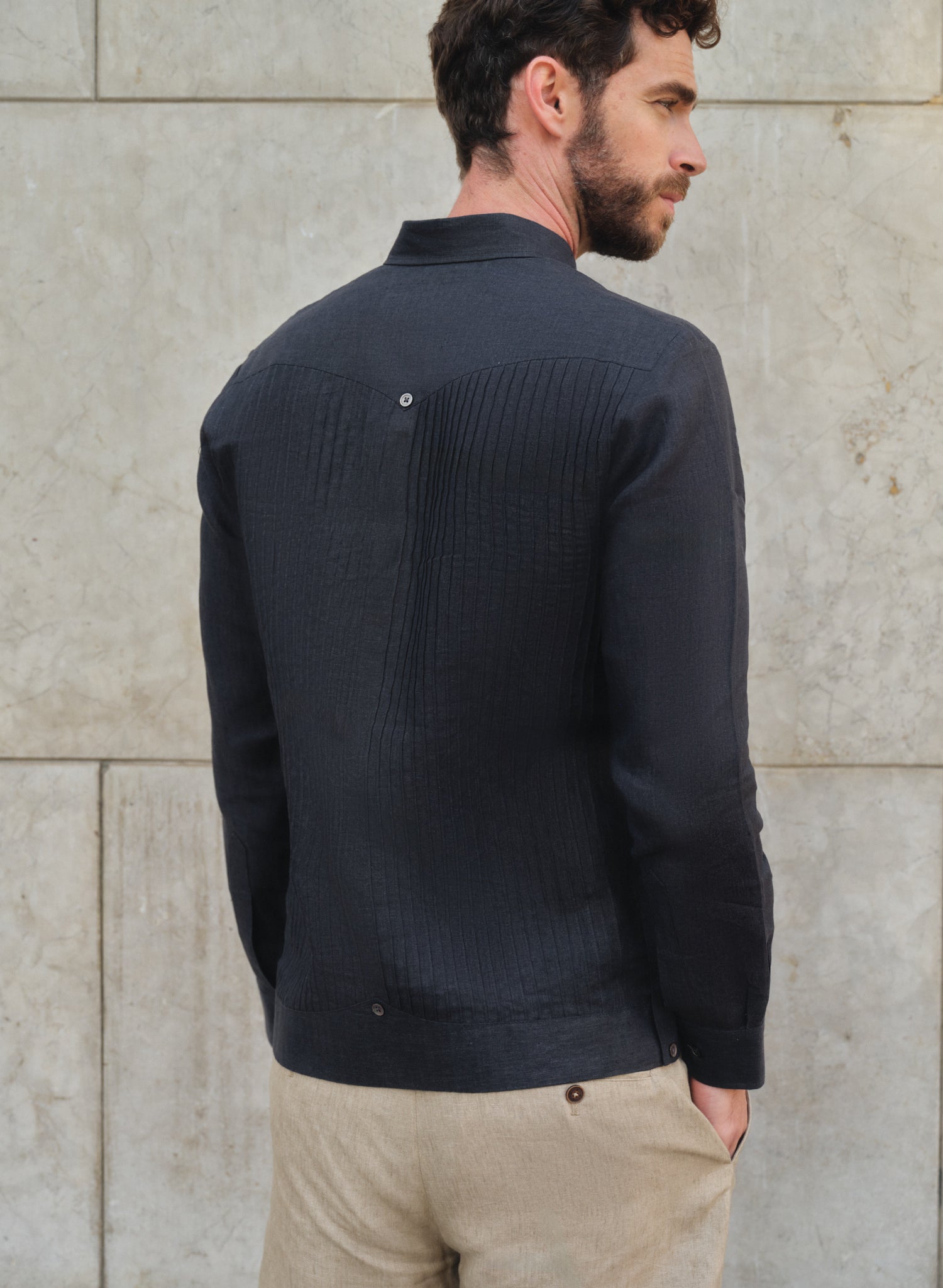 Guayabera manga larga 100% Lino Presi