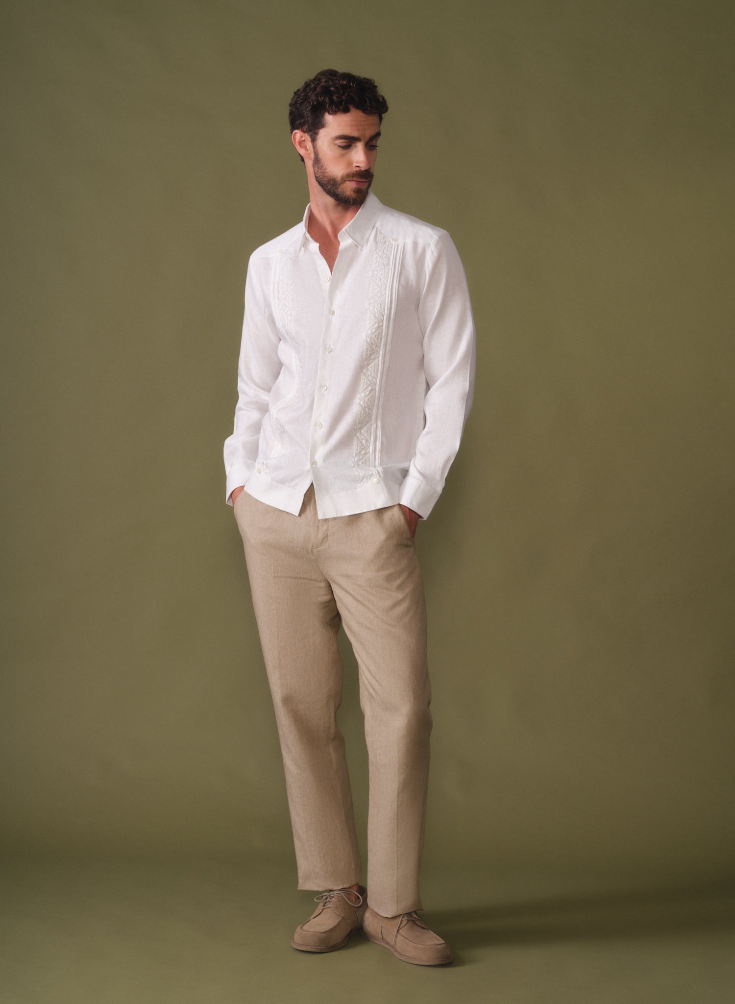 Guayabera manga larga 100% Lino Raphael