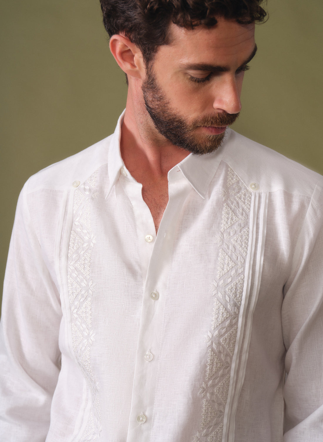 Guayabera manga larga 100% Lino Raphael