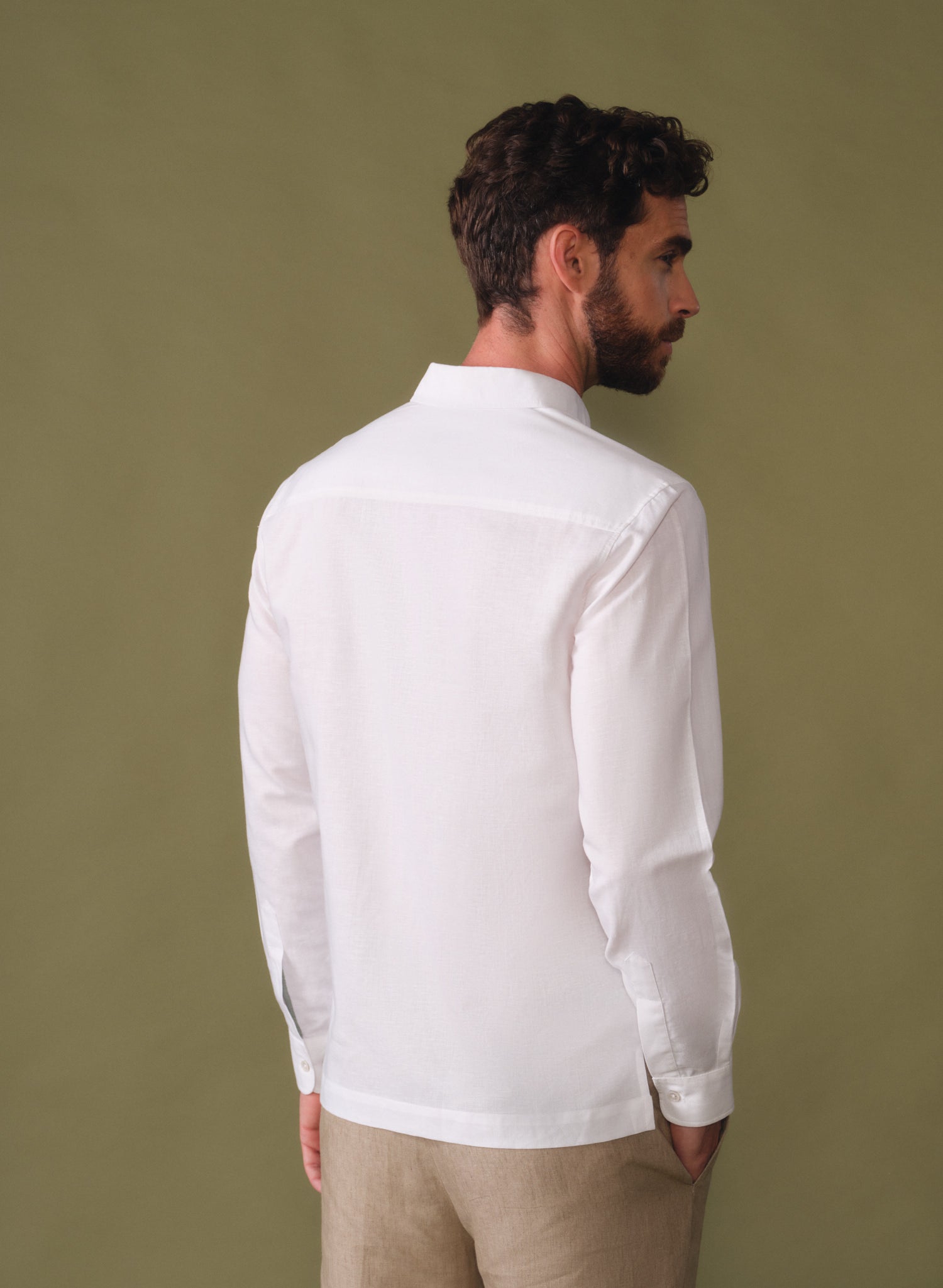 Guayabera manga larga Lino Algodón Amezcua