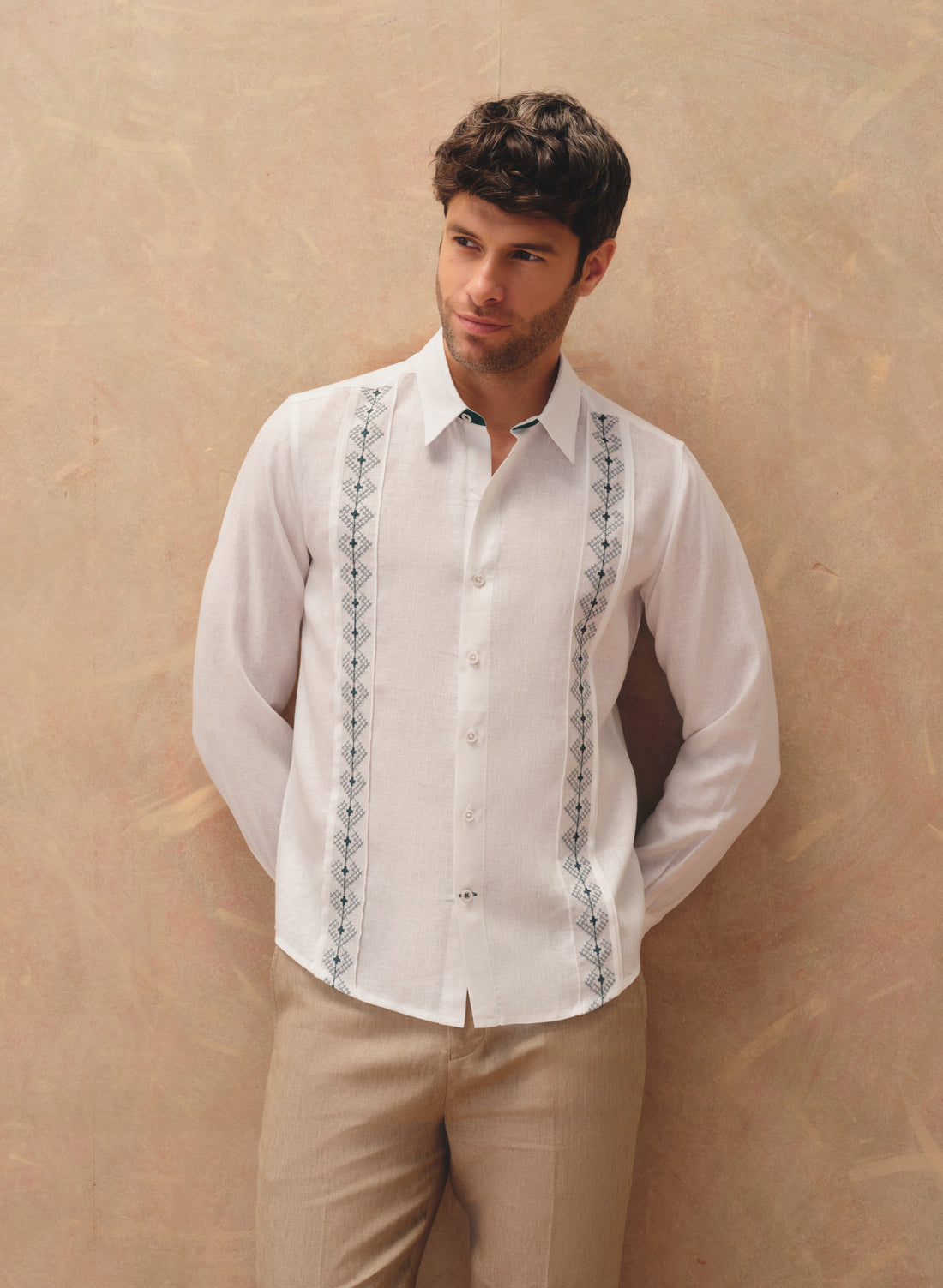 Guayabera manga larga 100% Lino Kamil