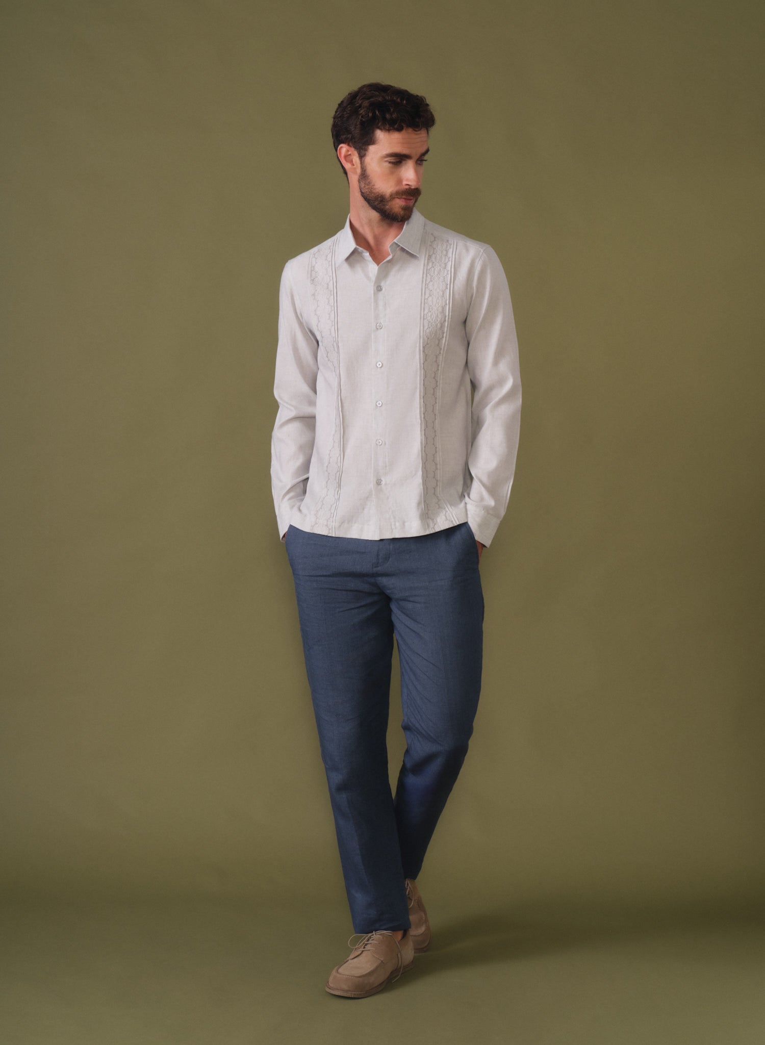 Guayabera manga larga 100% Lino Klem