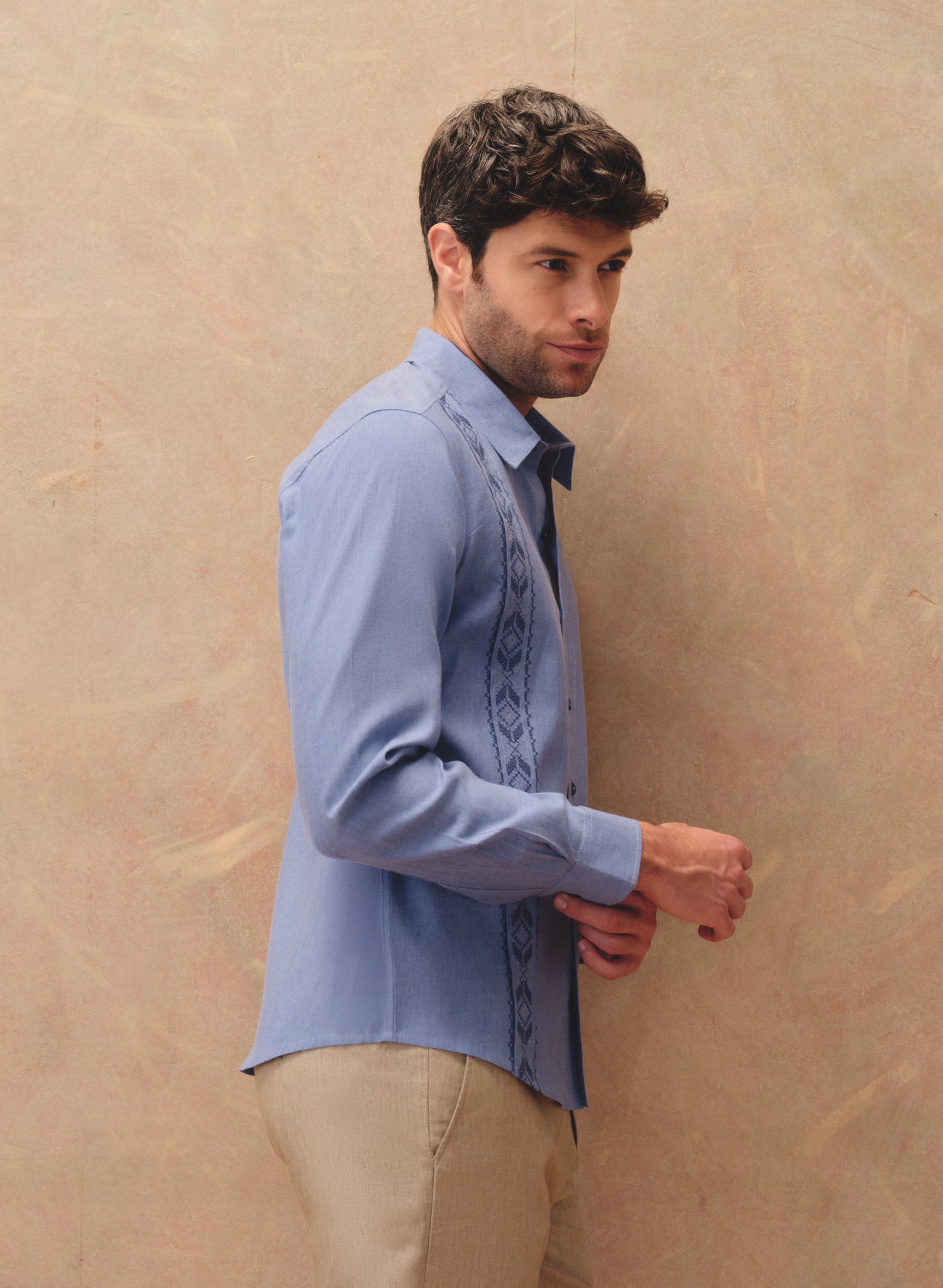 Guayabera manga larga Lino Algodón Lorenz