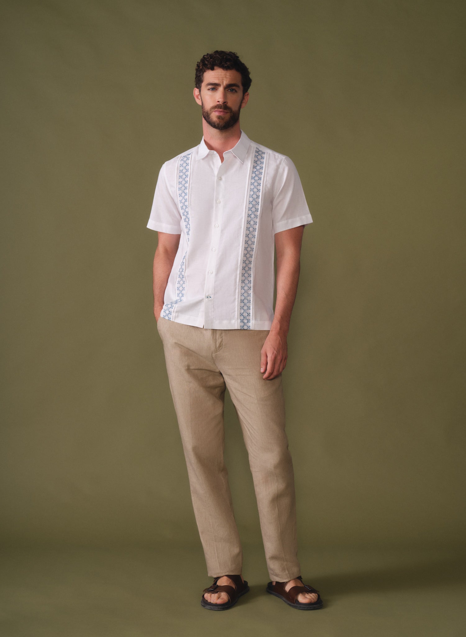 Guayabera manga corta 100% Lino Milton