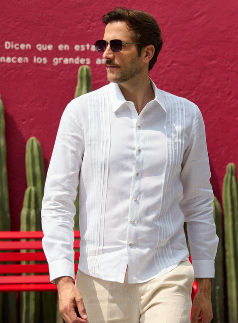 Guayabera Manga Larga 100% Lino Andere