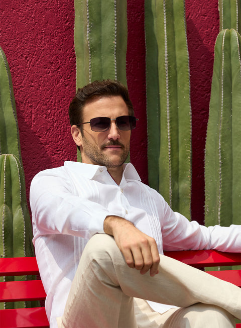 Guayabera Manga Larga 100% Lino Andere
